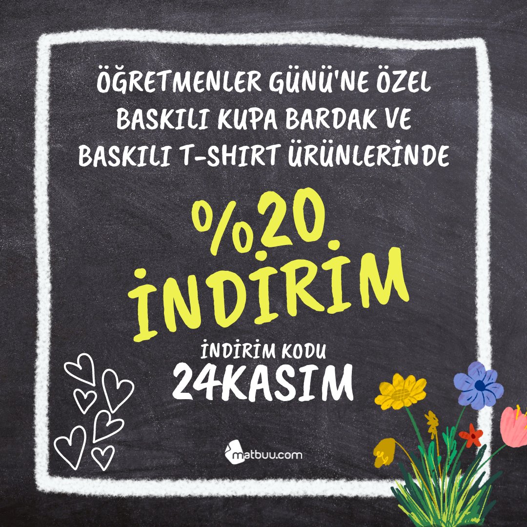 matbuu's tweet image. Öğretmenler Günü💐'ne özel baskılı kupa bardak ve baskılı tişört ürünlerinde %20 indirimi kaçırmayın. 📣

#indirim #indirimkodu #baskılıtişört #baskılıkupabardak #24kasım #öğretmenlergünü #matbuu #onlinebaskı #hediye 

matbuu.com/kampanyalar/og…