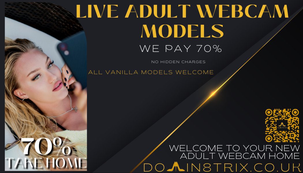 Domin8rixModels's tweet image. 🤑70% Earnings with no hidden fees, free online support &amp;amp; training given if required.
Join Domin8trix and earn 70% which is much more than our competitors! 🤑
domin8trix.co.uk
#webcammodel #webcam #camgirl #webcamgirl #camgirls #webcamagency #S66 #Studio66