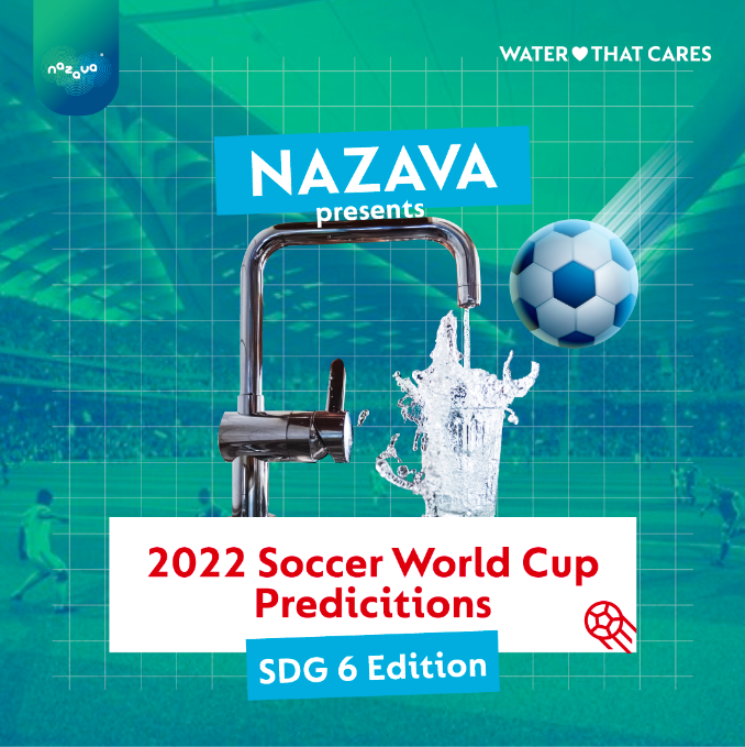NazavaKenya's tweet photo. Nazava presents: #WorldCup2022  Predictions, #SDG6 Edition!

During the 2022 World Cup, our expert team will predict the outcomes of the games by comparing each country's performance on SDG 6.

Tune in on November 19th for our first prediction!

#worldcup2022 #SDG6 #infotainment https://t.co/wVmYAMFbmY