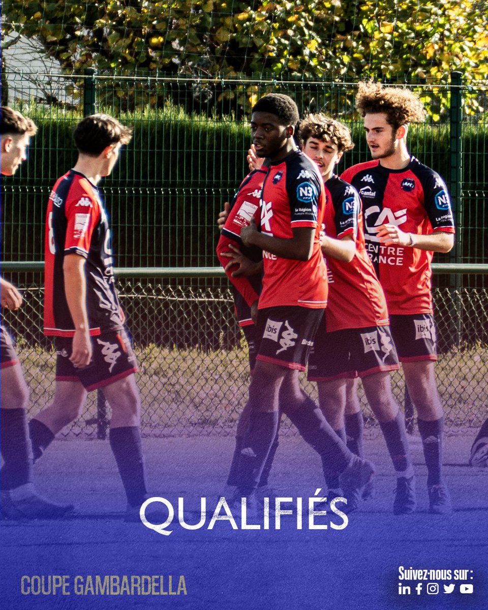 AurillacFC's tweet photo. 𝗚𝗮𝗺𝗯𝗮𝗿𝗱𝗲𝗹𝗹𝗮 : 𝗤𝗨𝗔𝗟𝗜𝗙𝗜𝗘́𝗦 💪
Nos U18 R1 s'imposent 2-0 face à Monistrol et accèdent au 7ème tour de la Coupe Gambardella 🏆
#AllezAFC #Académie #Gambardella https://t.co/68GnBGDEND