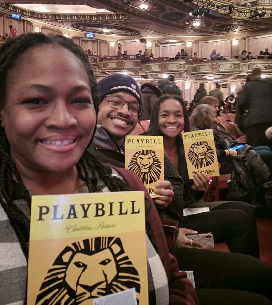 Date night with the middle and the mini! Already having a blast. #TheLionKing <a href="/broadwaychicago/">Broadway In Chicago</a>  #SillySiblings #DoSomethingExtra #BeExtraordinary #EnjoyingLifeAlways