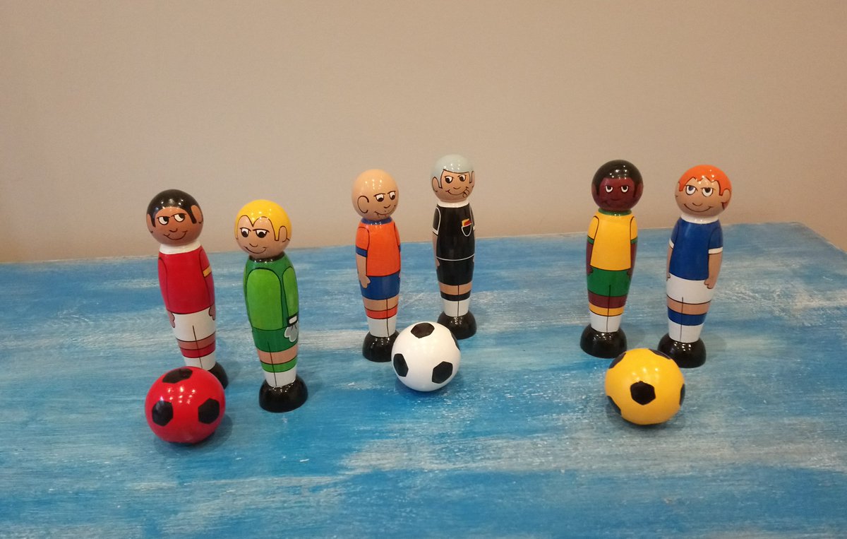PimlicoTrove's tweet photo. What better wooden toy than football skittles now it’s almost time for the World Cup play to begin. Good luck to all the competing teams and may the best team win, especially if it’s England ⚽#pimlico https://t.co/hkY1oqdDQl