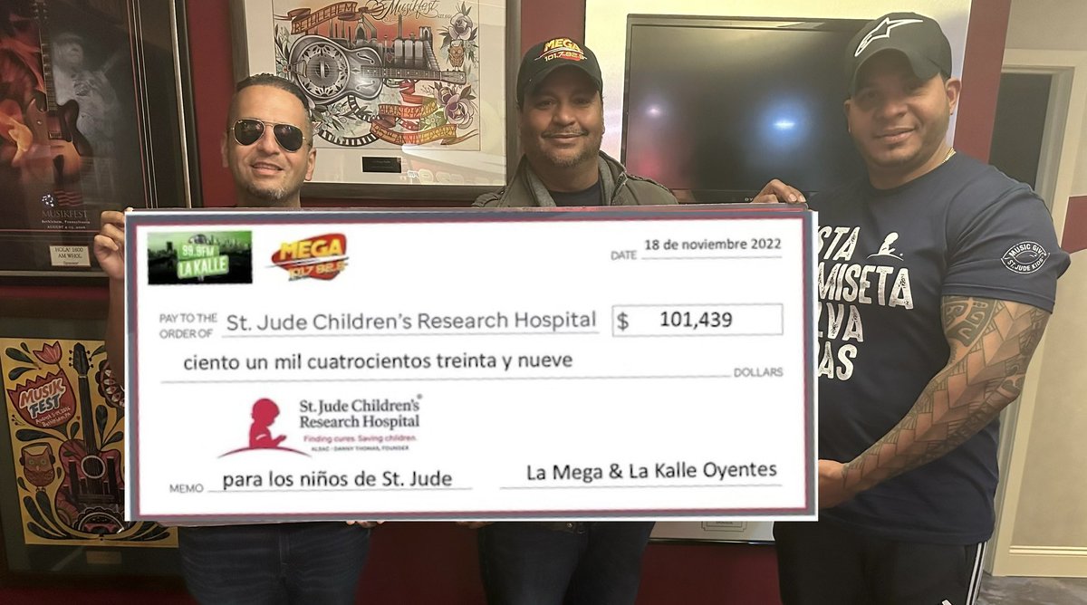 Wow!!!! Gracias!!!! Gracias a todos nuestros radio escuchas!!!! Sobrepasamos los $100.000 Dólares!!!!! $101,439 para el St. Jude Children's Research Hospital <a href="/StJude/">St. Jude</a>