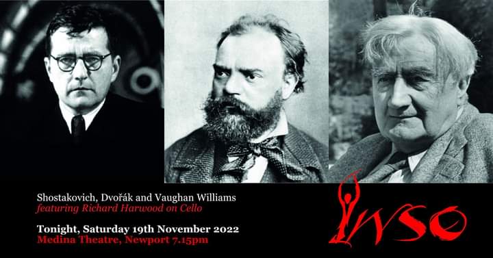Season Opener tonight, 7.15pm at Medina Theatre. Come here Shostakovich, Dvorak and Vaughan Williams, There are a handful of tickets remaining, Box Office. tinyurl.com/hpa7u6y2