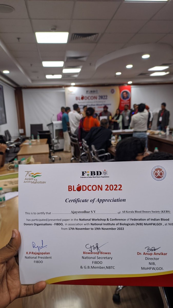aj_ay_sree_dhar's tweet photo. Undreamt Achievement 😍
Member In National Youth Executive Committee, @FIBDO 
@BiswaroopFIBDO 

#BloodDonation #freebloodforall #bloodact #kebs #all4all #Kerala #health https://t.co/zhJ0YdBlLn
