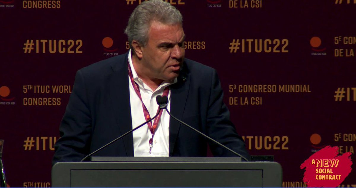 FemcaCISL's tweet photo. Nora Garofalo with the @CislNazionale delegation at #ituc22: “This congress enhances the union's role in building a new model of development based on labor, which is crucial in this delicate phase of civil conflicts and climate emergency”
#newsocialcontract @ituc #futureofwork https://t.co/HdxefIzZ6g