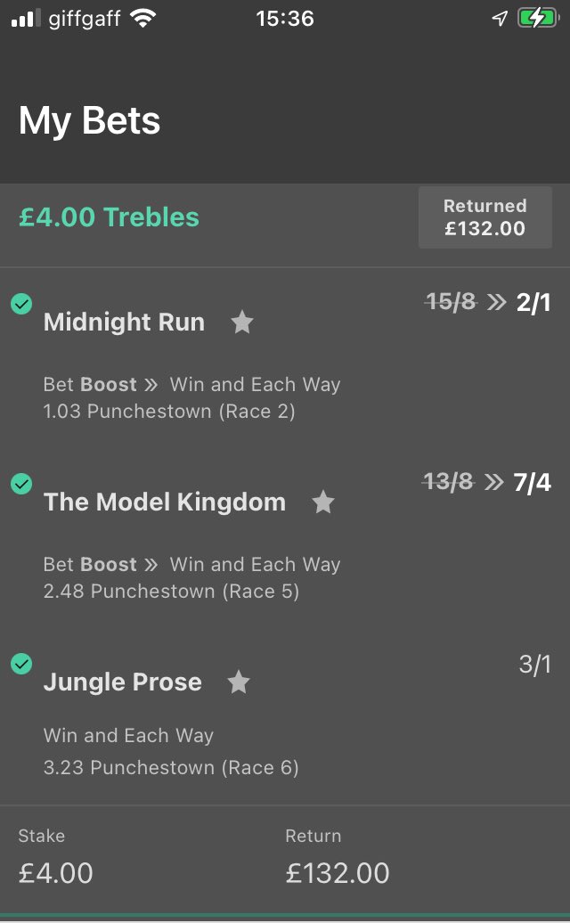 Cheeky little treble 🐎 been even better if “your own story” never shat the bed in the 12.40