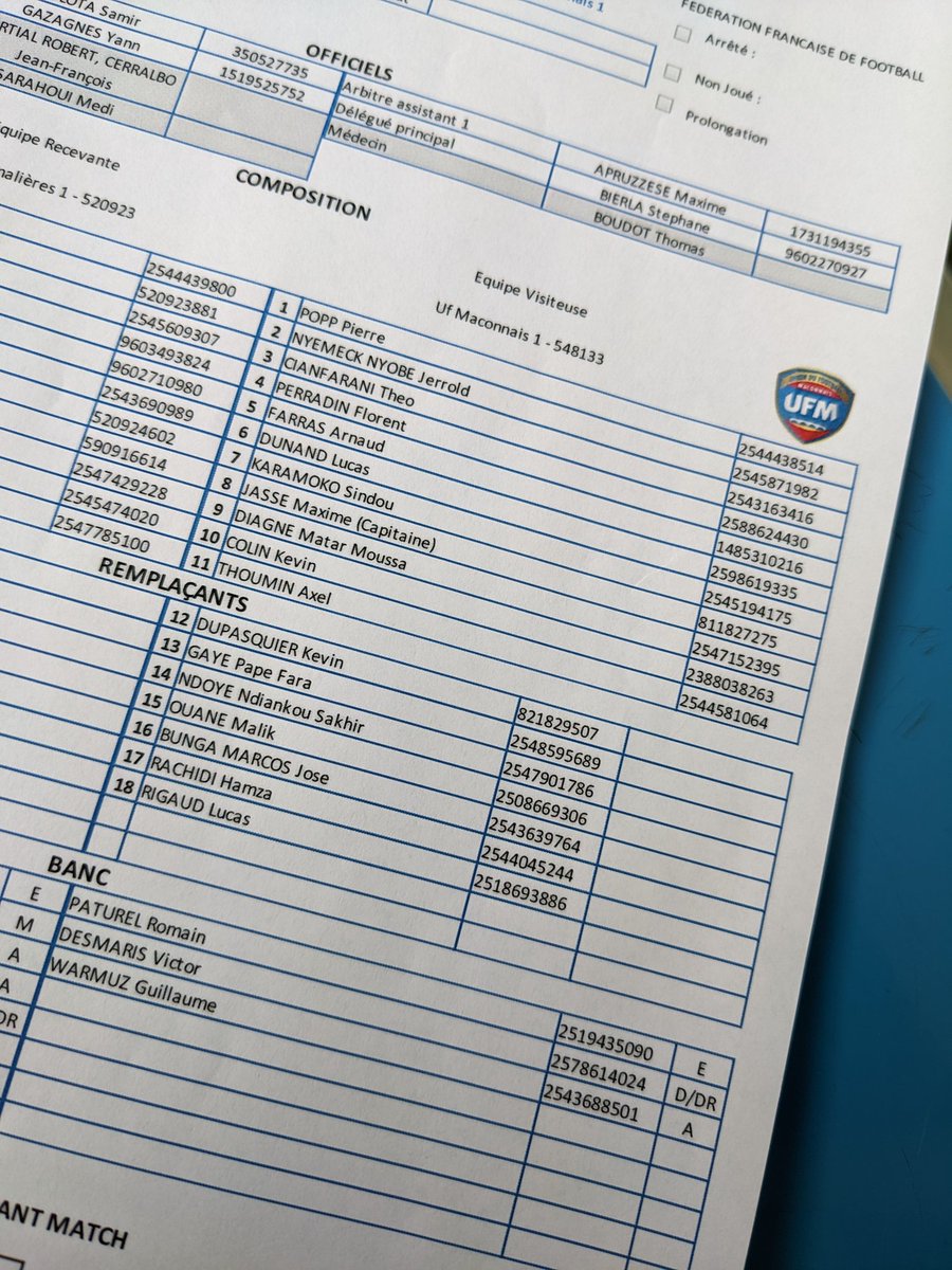 Les compos sont sorties pour ce 8e tour entre <a href="/FC_Chamalieres/">FC Chamalières</a> et <a href="/uf_maconnais/">UF Mâconnais</a> ! Coup d'envoi a 17h @coupedefrance