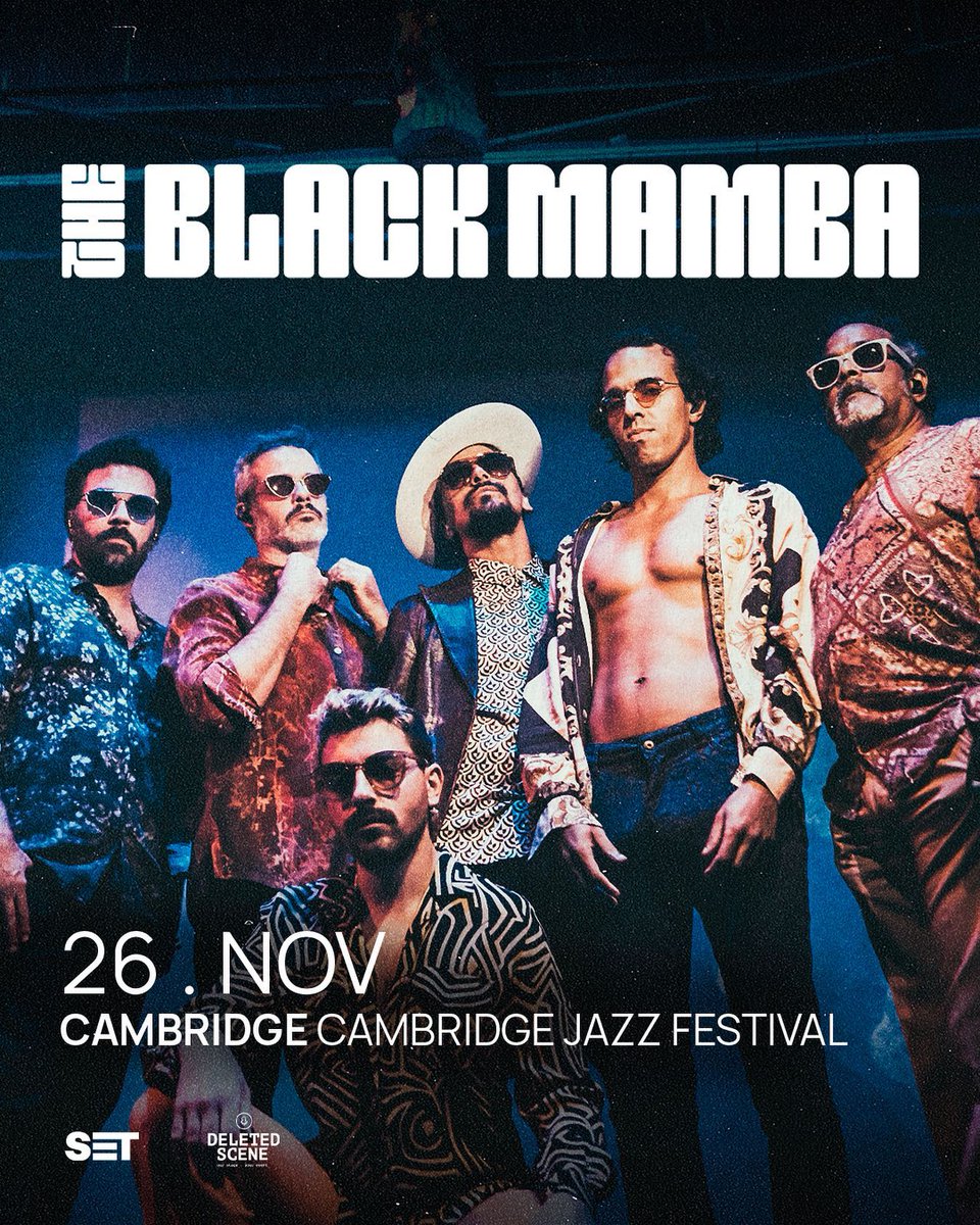 DLTD_Scene's tweet photo. ONE WEEK UNTIL THEY LAND. 

The Black Mamba #CambridgeJazzFestival will bring their venomous #funk and #soul to #Cambridge 

Have you got your ticket yet? 
https://t.co/N9OAFgxNTo https://t.co/kQH0HnrDhU