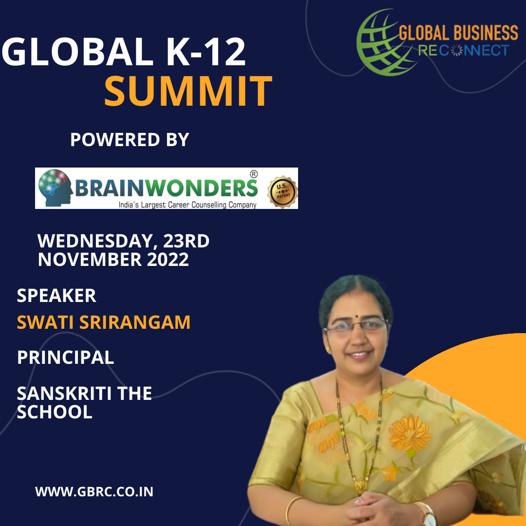 GReconnect's tweet photo. We welcome Ms. Sawti Srirangam, Principal from SANSKRITI THE SCHOOL as our Speaker at our Global K-12 Summit.
Date: 23rd November 2022
Venue: ITC Kohenur, Hyderabad
Time: 9 am Onwards
Stay tuned for more...
#globalk12summit #k12summit #gbrc #globalbusinessreconnect #education https://t.co/cs9SWPhCm8