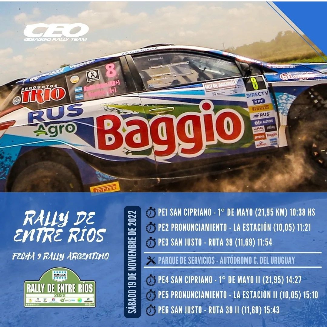 NadiaCutroRally's tweet photo. 🙌GRAN SÁBADO PARA TODOS‼️
🔜Así será la acción de la Primera Etapa del #RallyArgentino en el #RallyEntreRios 😎 https://t.co/leJ4jrYwQk