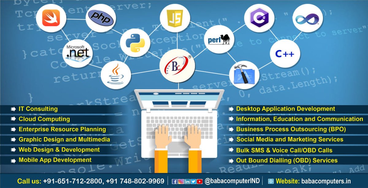 BabaComputerIND's tweet photo. #Baba_Computers is foremost #IT_Company that offers a wide range of service to cover the entire spectrum of #IT_services as our goal is to #TRANSFORM_IDEAS_INTO_REALITY'....1/2
☎ +91-651-712-2800
📞 +91-943-110-1239
Email : ceo@babacomputers.in
Visit : https://t.co/hqpGQZQOqA https://t.co/UKexhS536z