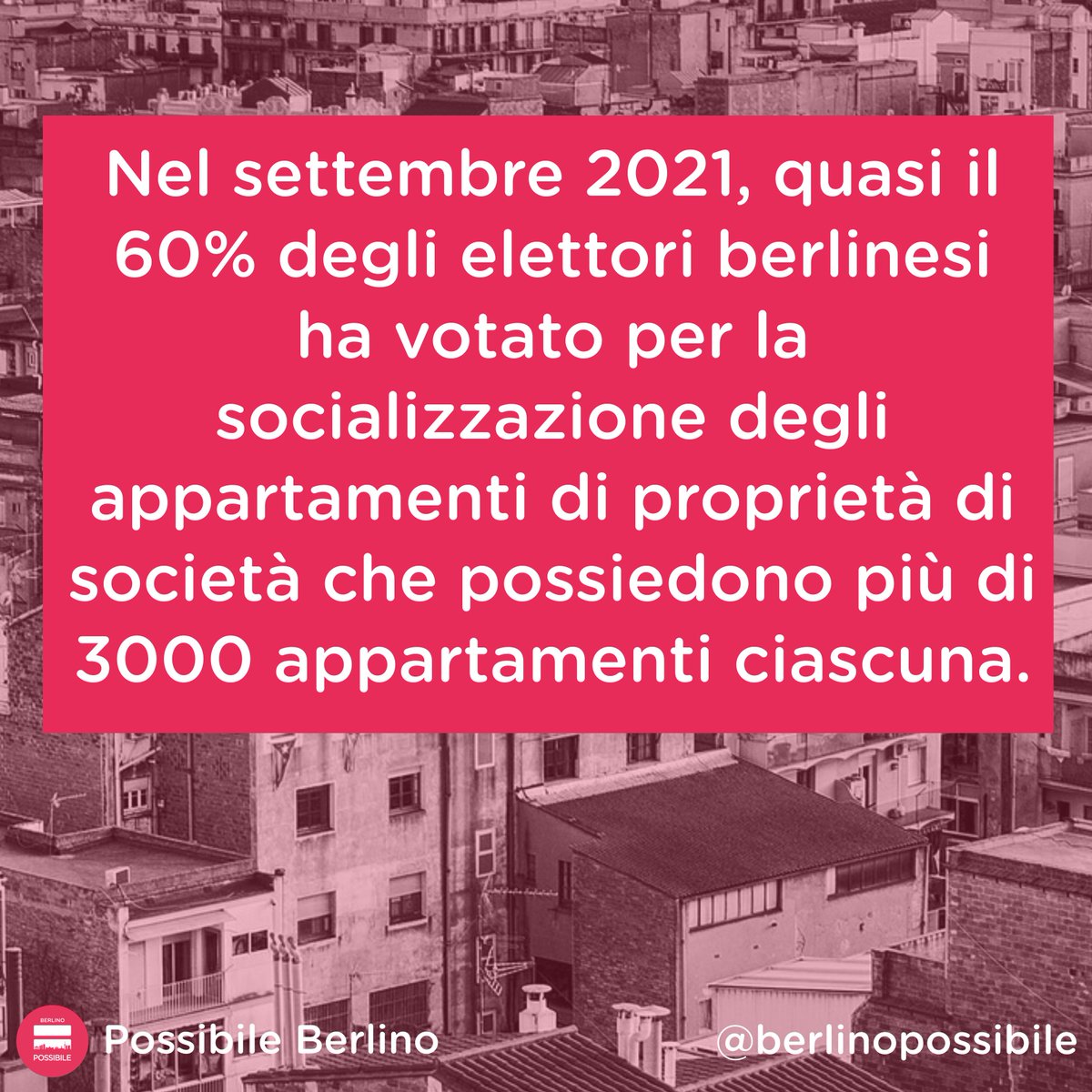 BerlinoPossibi1's tweet photo. Nel settembre 2021 circa il 60% dei berlinesi ha votato per la socializzazione di appartamenti di aziende che possiedono un'enorme quantità di immobili. Il referendum è stato proposto da @dwenteignen .
(1/2) @EU_Possibile https://t.co/fg5Cox9ark