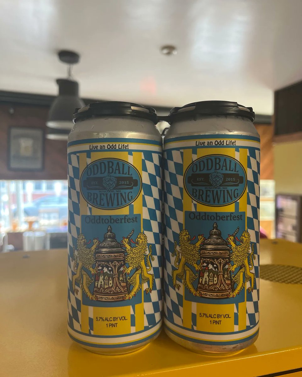 Saturday is a day to enjoy yourself and why not  come grab some Oddtoberfest before it’s gone. Grab a pint, fill a growler, or grab a 4 pack to go!

Open today from 12-6 and tomorrow 12-5.

#liveanoddlife #nhbrewers #nhbeer #nhcraftbeer