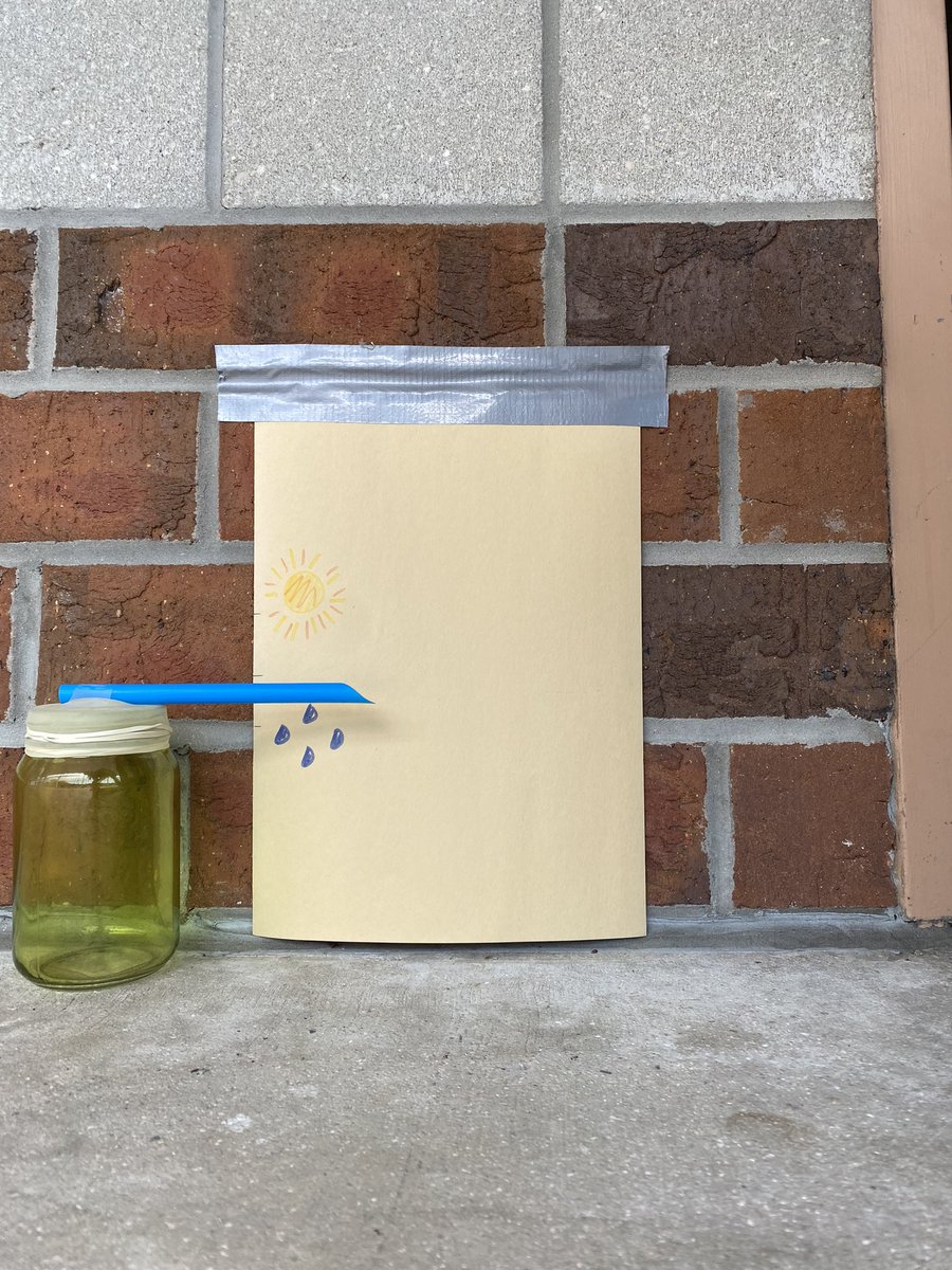 _MrsEnsor's tweet photo. We made a DIY barometer to keep track of the air pressure outside. It works! Fair weather in our future. #highpressure #happyweather @pmepelicans #scienceiscool https://t.co/Pryjs38kS4