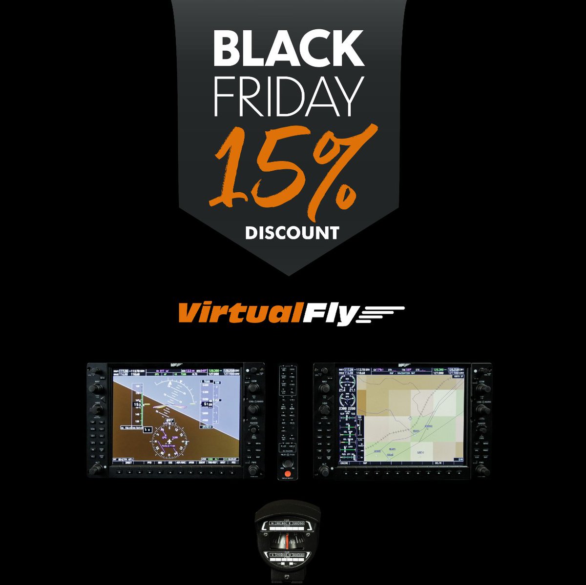 No coupon code needed! 🤩
Discount directly applied on our website.💻✈️

Our VF-G1000 &amp; COMPOSS are also included in our Black Friday promo!

#virtualfly #flightsimulator #flighttraining #flighltcontrols #blackfriday #promotion #simulator