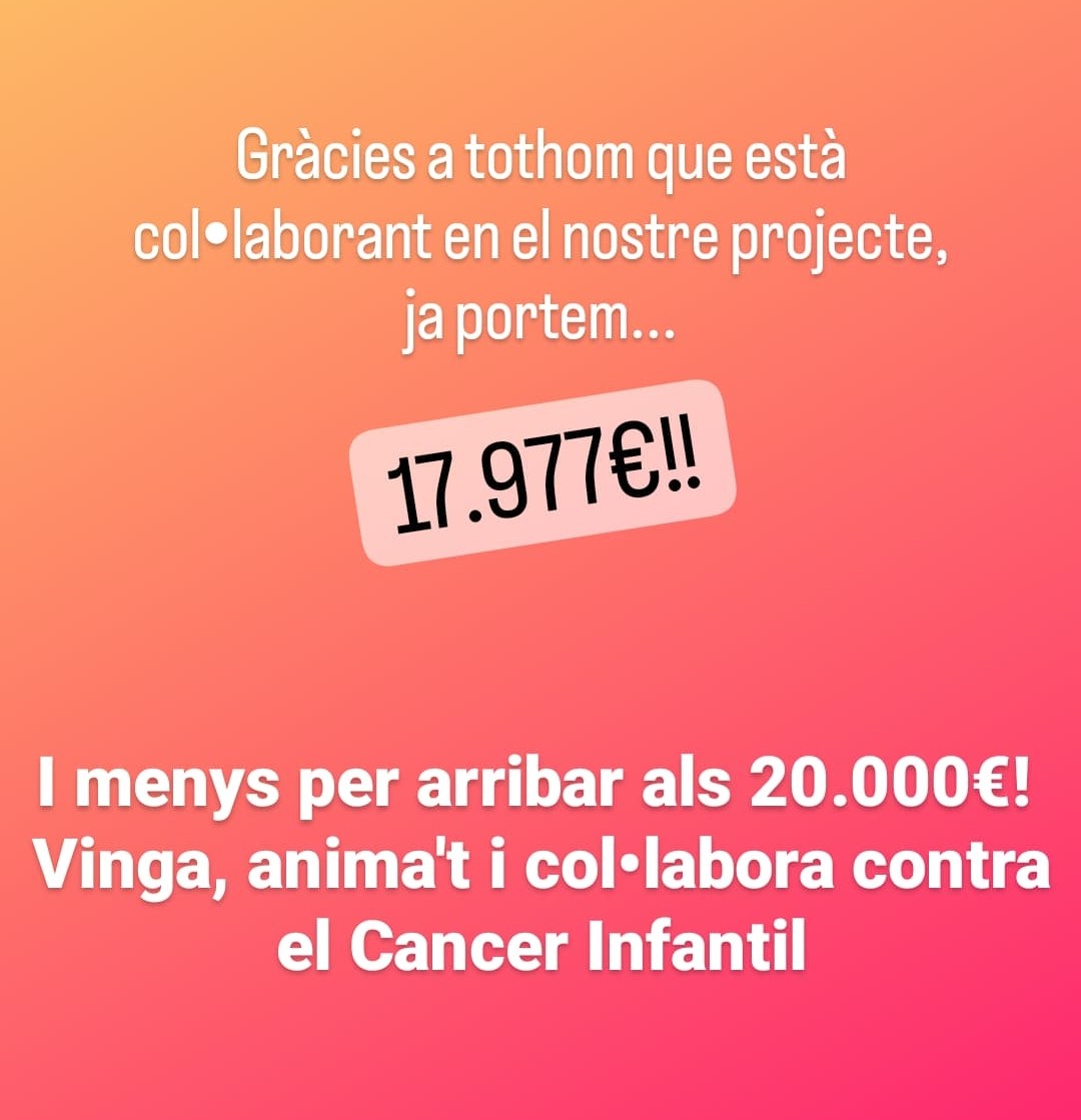 totpertuu's tweet photo. Ja ens queda menys per arribar als 20.000€! Col•labora desde la nostre web https://t.co/2sn3gNhdje https://t.co/ipM0Q6mZpO