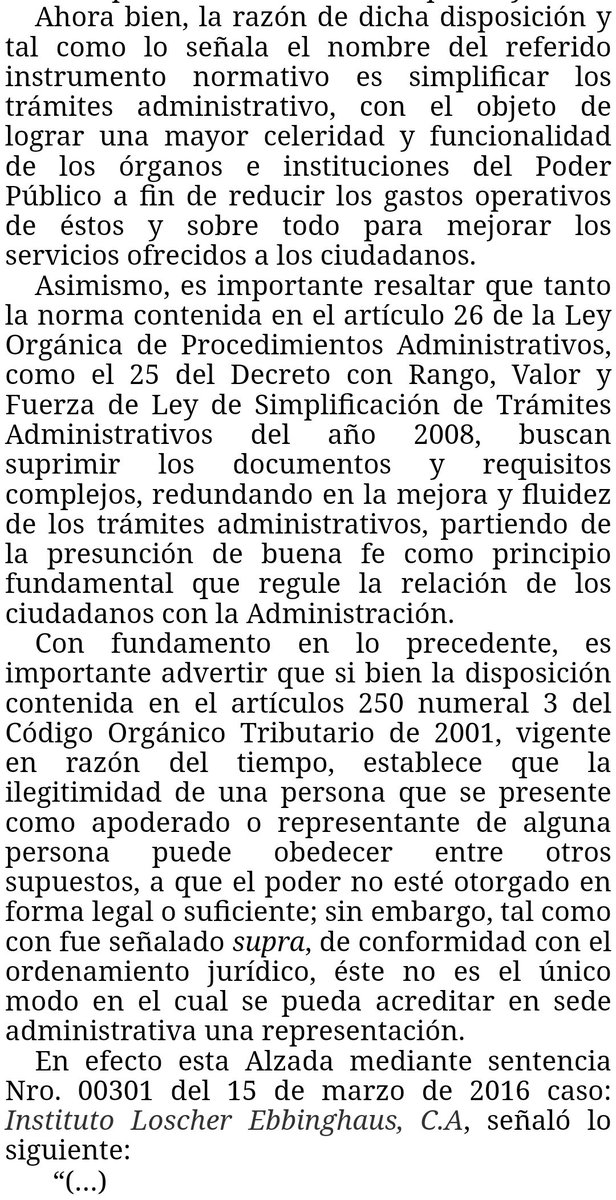 WilsonGomezGB's tweet photo. Sentencia N° 00661 del 03/11/2022 Sala Político-Administrativa @TSJ_Venezuela Quien actúe en representación de la persona interesada en sede administrativa, puede hacerlo inclusive a través de una simple carta poder. Ley de Simplificación 2008. INCES. 🧐☕
https://t.co/wMbF4qiGg8 https://t.co/qeS0F8GuFg