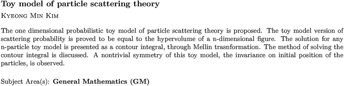 arxiv.org/abs/2211.09709…
K M Kim
Toy model of particle scattering theory