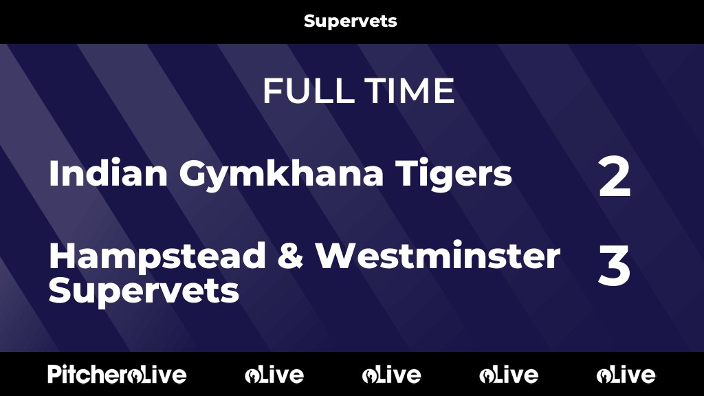 FULL TIME: Indian Gymkhana Tigers 2 - 3 Hampstead &amp; Westminster Supervets
#INDHAM #Pitchero
hwhc.co.uk/teams/229560/m…