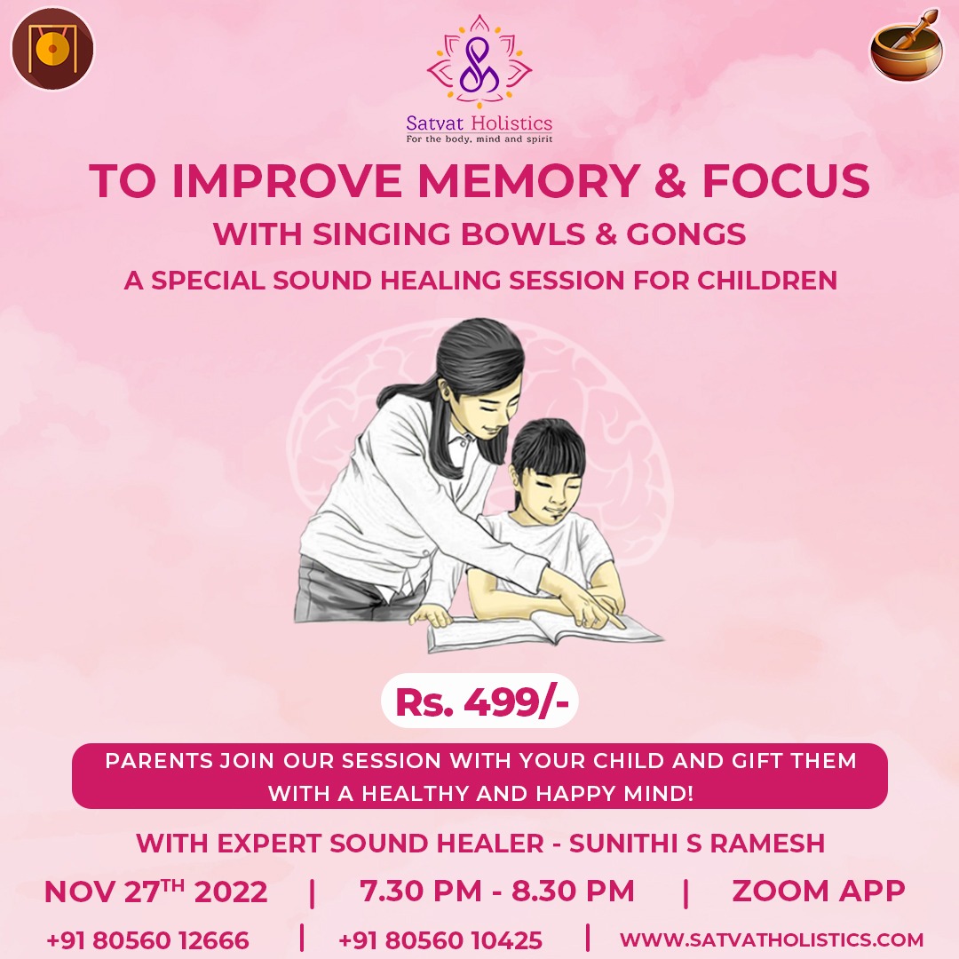 A Special Sound Healing Session For Children

Click here to register: bit.ly/soundbathforch…

#satvatholistics #soundhealingmeditation #soundbathmeditation #soundtherapy #focus #improvememory #improveconcentration #children #healing #healthyhabbits #yoga #meditation