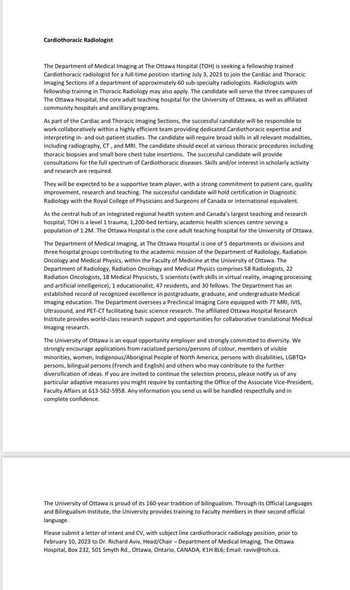Carole Dennie (@denniecarole) on Twitter photo Cardiothoracic Radiology position available at the Ottawa Hospital/University of Ottawa. Fantastic opportunity to work with a high caliber team in an academic institution. <a href="/OttawaRad/">Dr Richard Aviv- OttawaHeadRad</a> <a href="/OttawaHospital/">The Ottawa Hospital</a> <a href="/HeartInstitute/">Heart Institute</a> Cardiothoracic Radiology position available at the Ottawa Hospital/University of Ottawa. Fantastic opportunity to work with a high caliber team in an academic institution. <a href="/OttawaRad/">Dr Richard Aviv- OttawaHeadRad</a> <a href="/OttawaHospital/">The Ottawa Hospital</a> <a href="/HeartInstitute/">Heart Institute</a>
