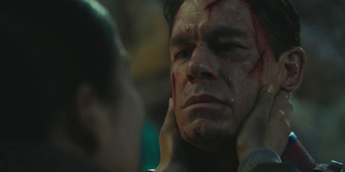 VigiFangirl's tweet photo. John Cena's performance as Peacemaker. It's one of the best comic book performances of the year https://t.co/85NP7QxGY4
