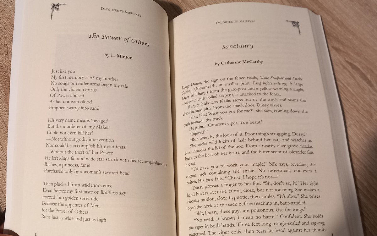 serialsemantic's tweet photo. Thank you @BrigidsGate for my contributor's copy of Daughter of Sarpedon. It is beautiful! Such a generous anthology, and beautifully formatted.
I can't believe the ebook is only 99c/89p! 
That's crazy!😲
#horroranthology #daughterofsarpedon
#medusatales
#greeklegend https://t.co/Jls6JjG1gv