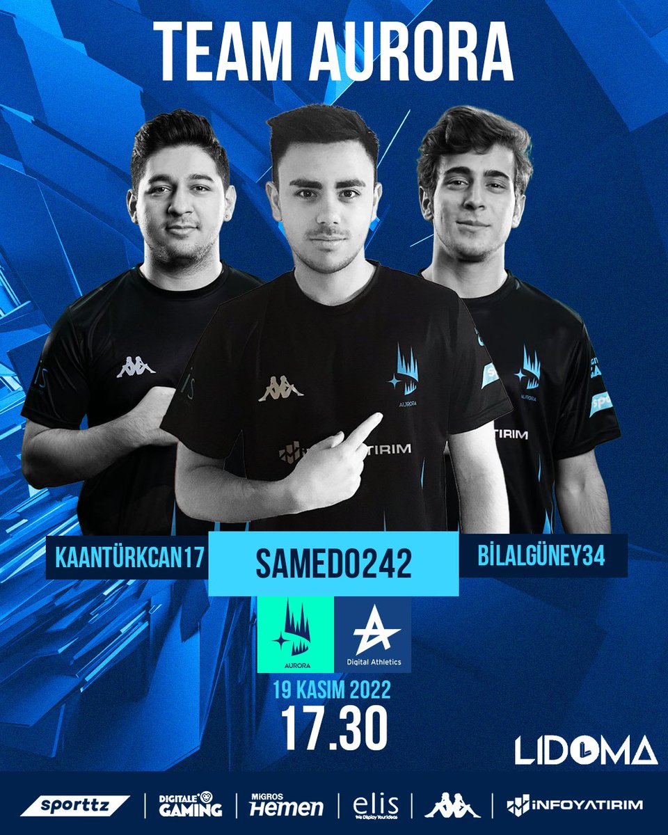 FIFA Ultimate Team takımımız Giants Cup'ta bugün <a href="/Digitalaths/">Digital Athletics</a> ekibine karşı mücadele edecek.

Başarılar takım 💙

#FromTheNorth | <a href="/Kappa_Turkey/">Kappa Türkiye</a>