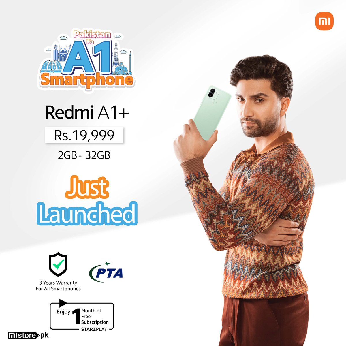 TechWorld1048's tweet image. Just Launched! Pakistan ka A1 Smartphone🎉

Redmi A1+ features a large and Crystal clear 6.52&quot; HD+ display that will instantly give you a more stunning visual experience when watching movies and gaming.