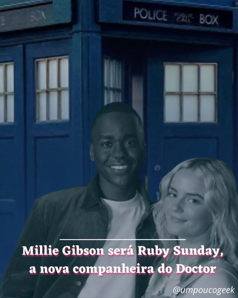 UmPouccoGeek's tweet photo. A atriz  Millie Gibson, acaba de ser confirmada como a mais recente companheira de Doctor Who .

Pouco se sabe sobre a personagem de Millie, além do fato de que ela se chamará Ruby Sunday e estrelará ao lado do 15º Doutor, Ncuti Gatwa.

Falando sobre seu… https://t.co/5ZJxueSvLz https://t.co/01VpdkJO7Z