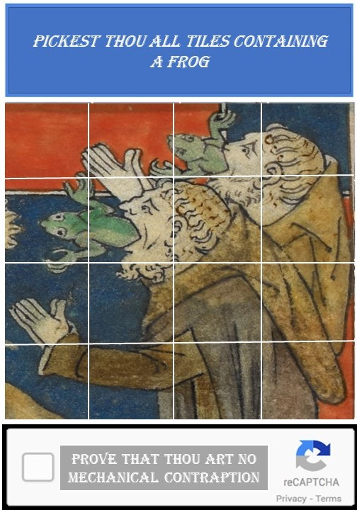 GottaBeCrazy2's tweet photo. Happy #OldNewYearsDay!
#GISH2021 #WizardsAndWeirdos #item87: Even back in the Middle Ages, they needed to make sure you werenβt a bot (whatever that is). Show us a Medieval CAPTCHA, with choices relevant to the era. #GISH https://t.co/OW469IeI2j