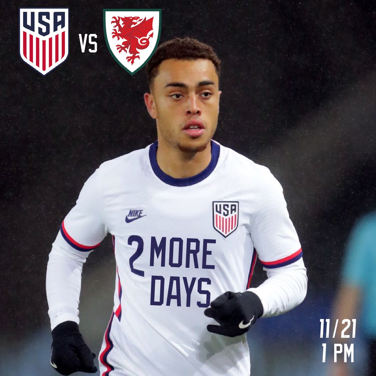 We open at noon Monday. Bahler Street Wood-fired pizza is for lunch. Kick-off at 1. USA!