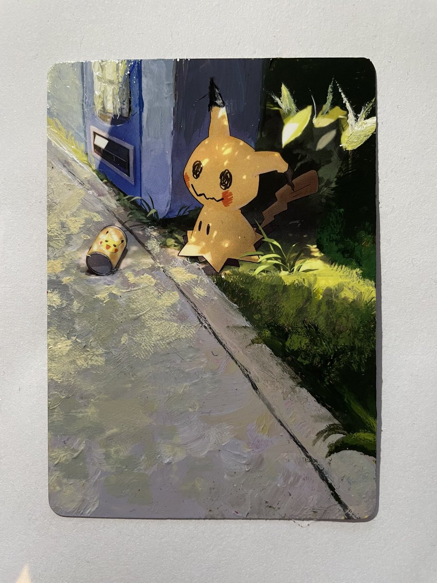 _MisakiDestiny_'s tweet photo. I tried painting Pokémon cards for the first time! I hope you like them ✨
#pokemoncards #pokemon #cardalter #pokemoncardart #pokemoncardalter #pokemoncardartwork #acrylicpainting #acrylic #mimikyu #spheal #charmander #glumanda #seemops #mimigma https://t.co/7VtjshGkYe