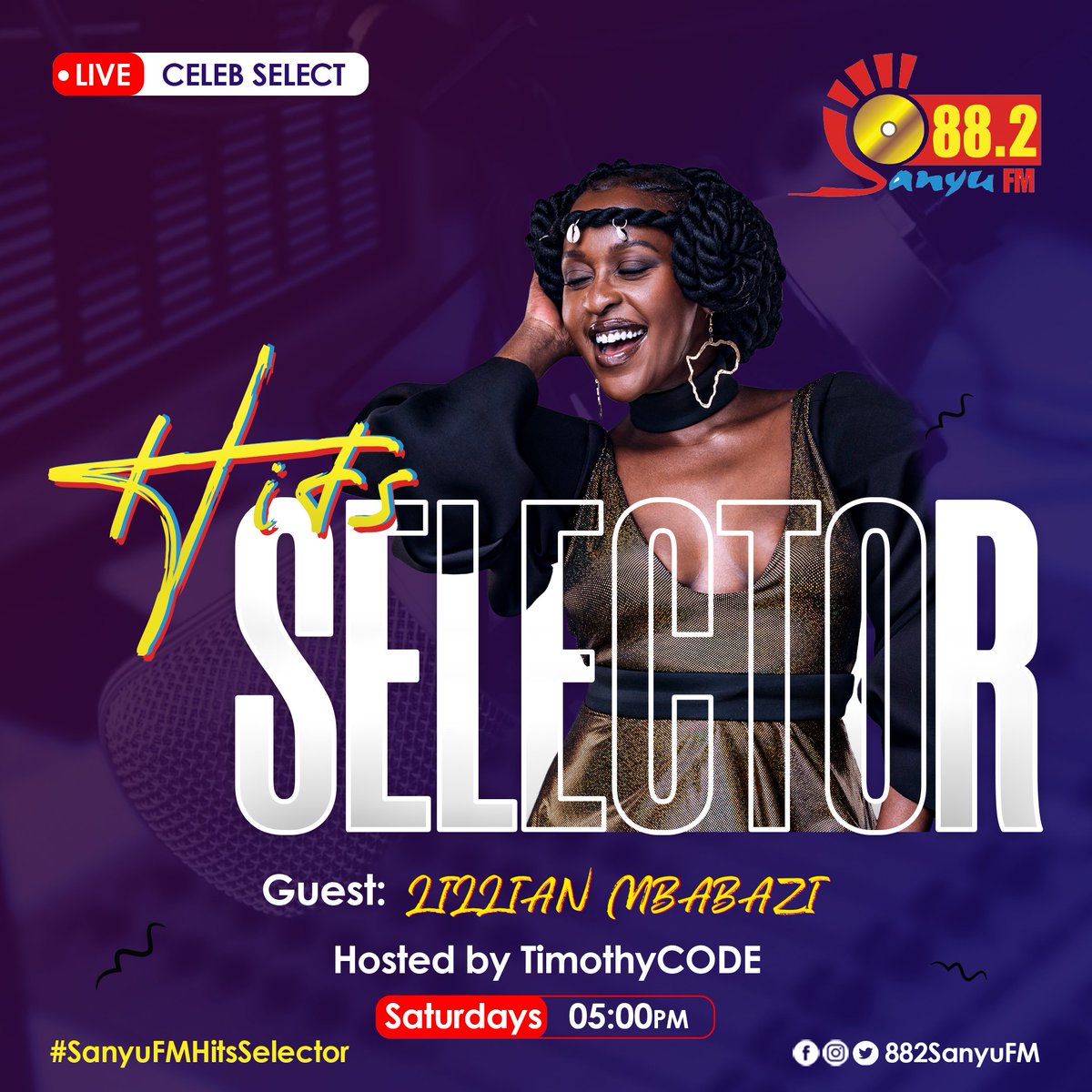 TimothyCODE's tweet photo. Joining Me on the Hits Selector on @882SanyuFM today is the Talented @lmbabazi ! Talking About her EP - THE ONE . Tune In NOW and let's talk Music and Life. 

#CelebSelect 
#SanyuFMHitsSelector https://t.co/xxagy7nPFW