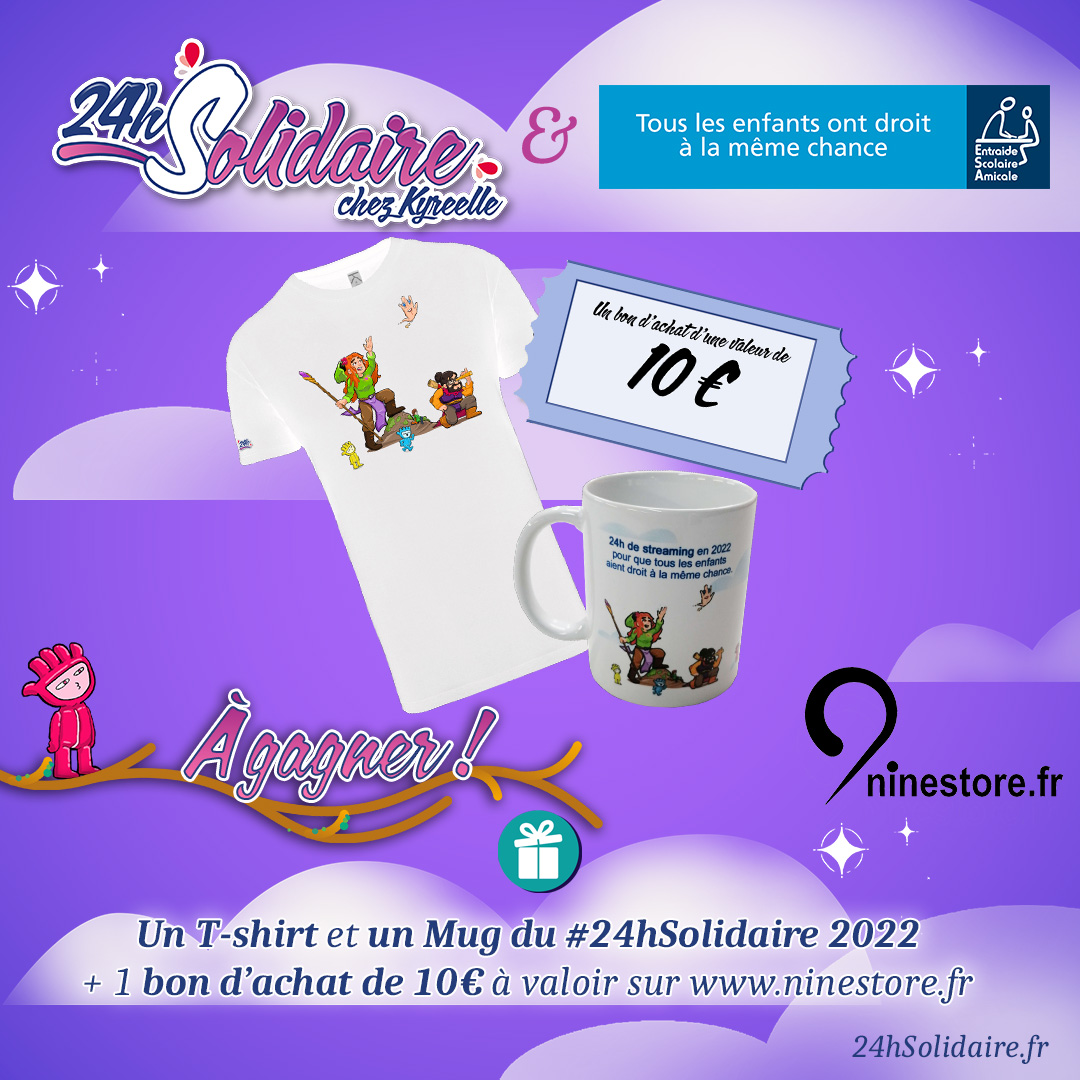 Kyreelle's tweet image. Le #24hSolidaire est lancé depuis quelques minutes, c'est l'occasion de vous mettre à nos couleurs ! 😍
Pour jouer et tenter votre chance :
➡ Follow @Kyreelle et @NineStoreFrance 
➡ RT ce tweet avant le 20/11 12h !

Rdv sur twitch.tv/kyreelle pour soutenir l'événement ! 💜