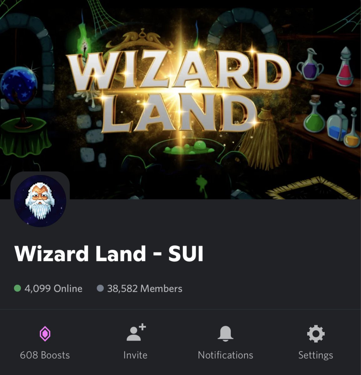WIZ!!! that's so impressive! we reach 600 Boosts on Discord, 4000 Member online from 38k Member of Discord! wiz wiz! 🧙‍♂️🧙‍♂️🧙‍♂️

#SuiNetwork #SuiGlobal #Suiecosystem #SuiNFTs #NFTCommunity #WizardLandSUI