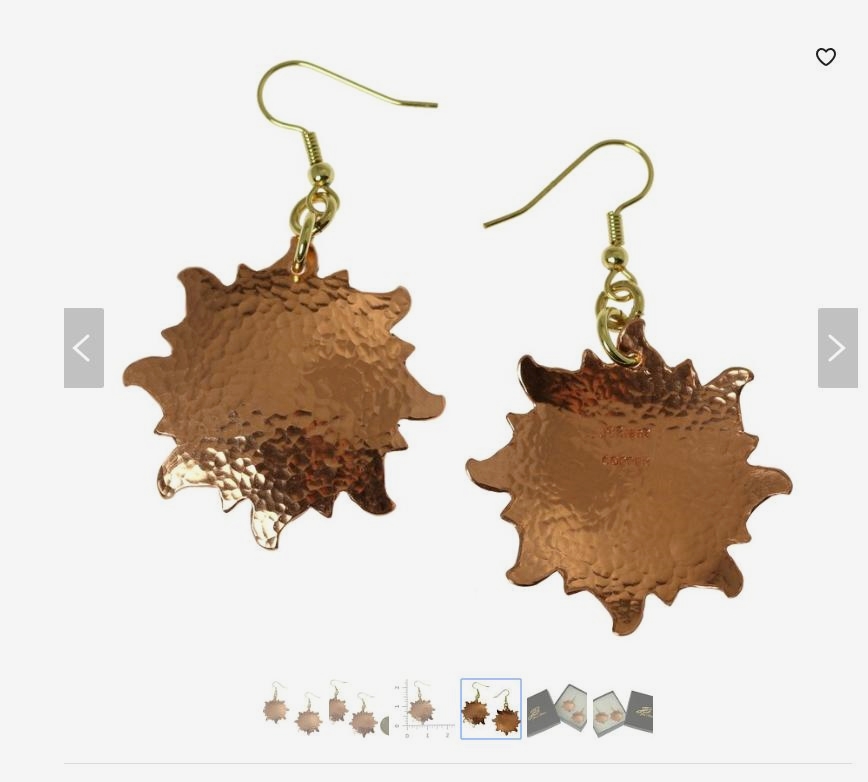 Exceptional Large Hammered Copper Sunburst Earrings Presented by Etsy #Copper #CopperAnniversary #Handcrafted #Fashion #Etsy etsy.com/listing/673547…
