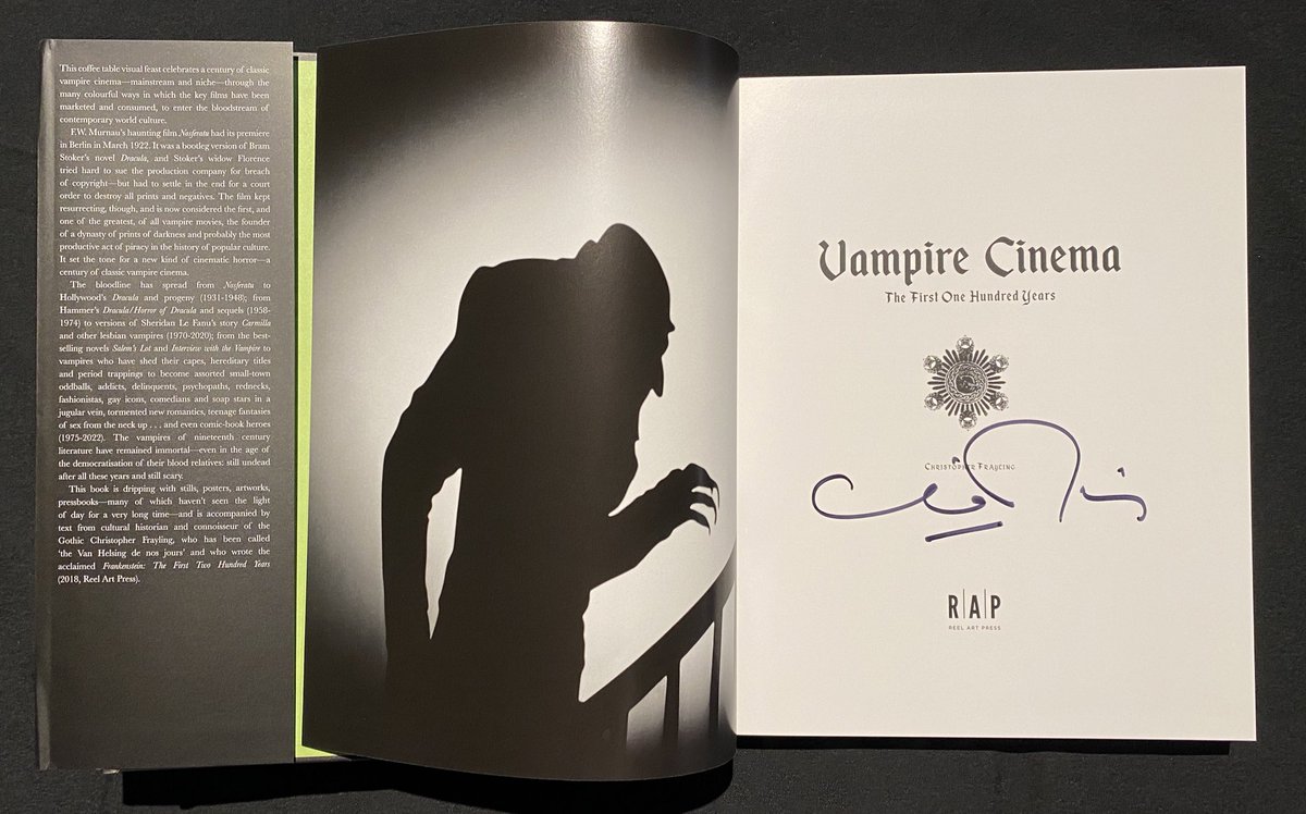 Elizabeth_Frey's tweet photo. The formidable Sir Christopher Frayling visited the @bfi Shop and kindly agreed to sign some copies for us - Vampire Cinema &amp; Frankenstein both available in store https://t.co/JBvQRSy5yr