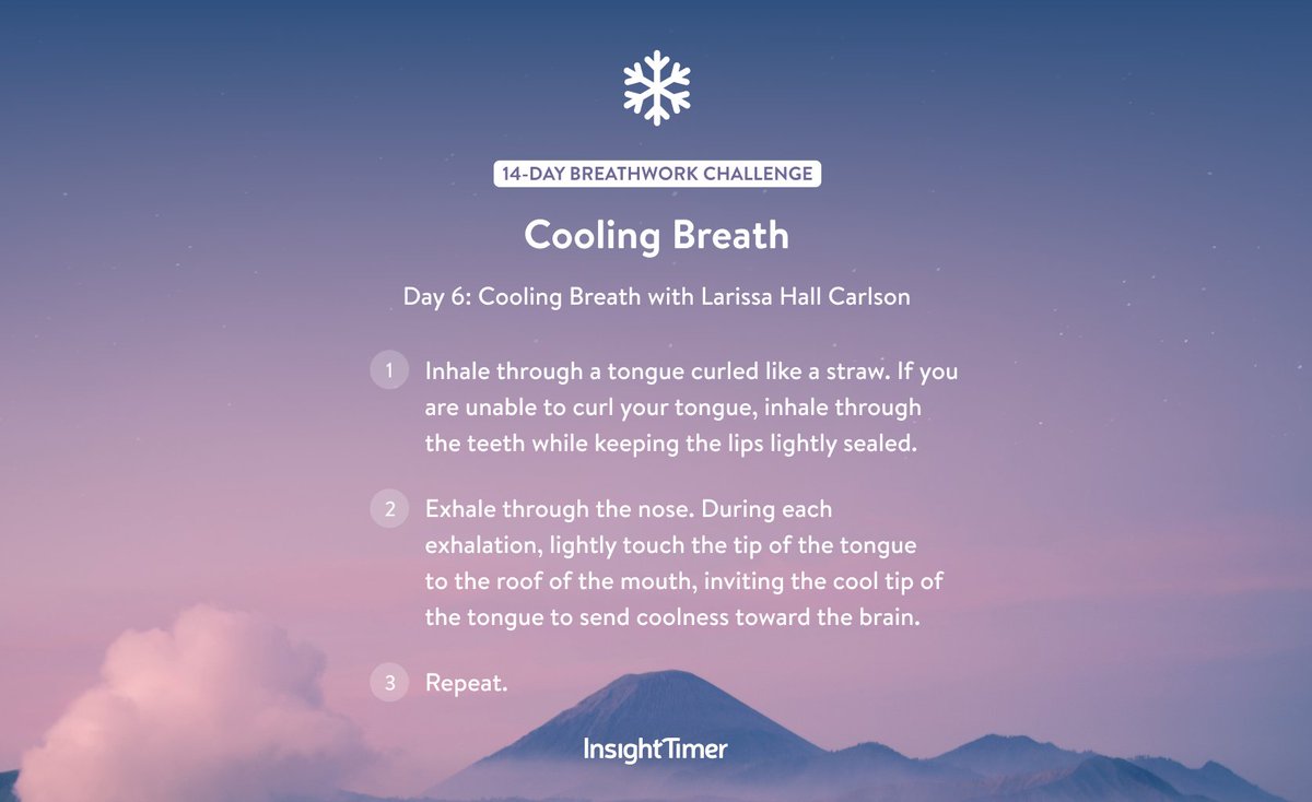 #BreathworkChallenge Today Larissa Hall Carlson taught us how to cool our body and mind down with the Cooling Breath technique. It's not too late to join the challenge, sign up here: insig.ht/DLllLYNSWub