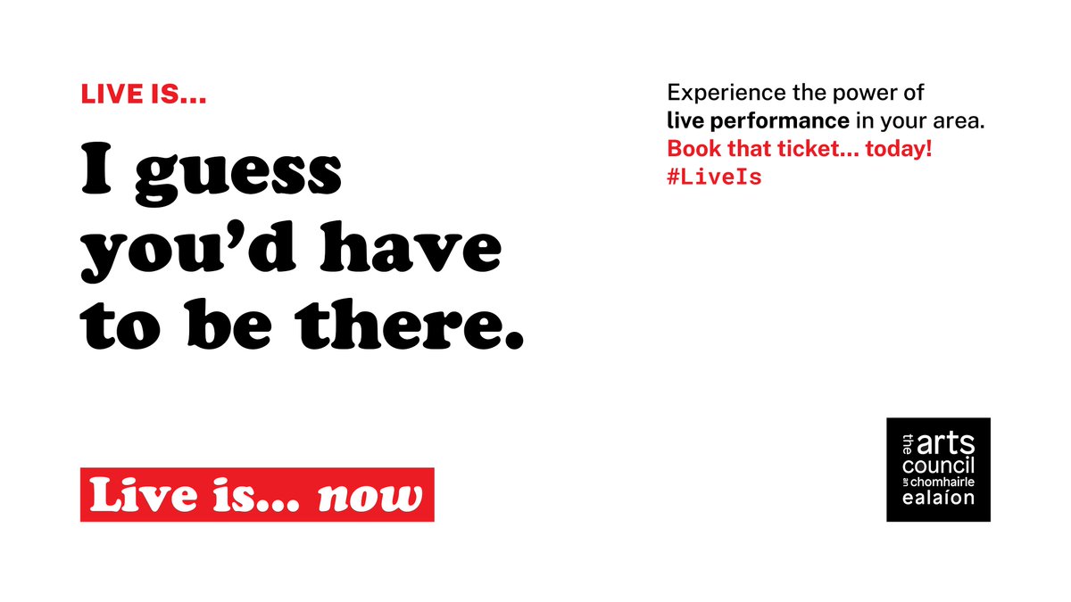 Live is... now!

We are delighted to partner with venues and arts centres across Ireland on #LiveIs, a new <a href="/artscouncil_ie/">The Arts Council / An Chomhairle Ealaíon</a> campaign celebrating the joy and excitement of live arts performances.

Explore our upcoming events and book yourself a ticket today: mermaidartscentre.ie