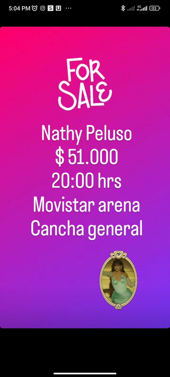 kottidroguett's tweet photo. Amigos tengo una entrada para Nathy Peluso el 20 de nov en el Movistar
No puedo ir por fuerza mayor 😭
Precio costo, conversable
Ayuda #nathypeluso #concierto #chile https://t.co/fyJhpFeOsE