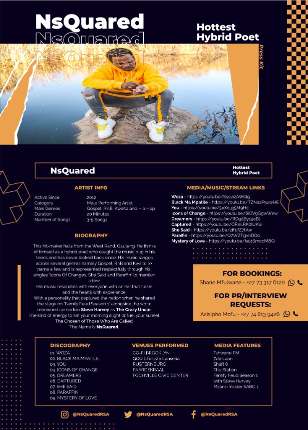 digitaldotcom09's tweet photo. Artist Press Kit & Social Media Cover Design!
#sahiphopmag #sahiphop #mkhma22 #POWERExperience #DJSBU #NsQuared @Family_Fued #METROFMHeatwave #CapricornPLUG #KonkaLive https://t.co/EcYelDlTE9