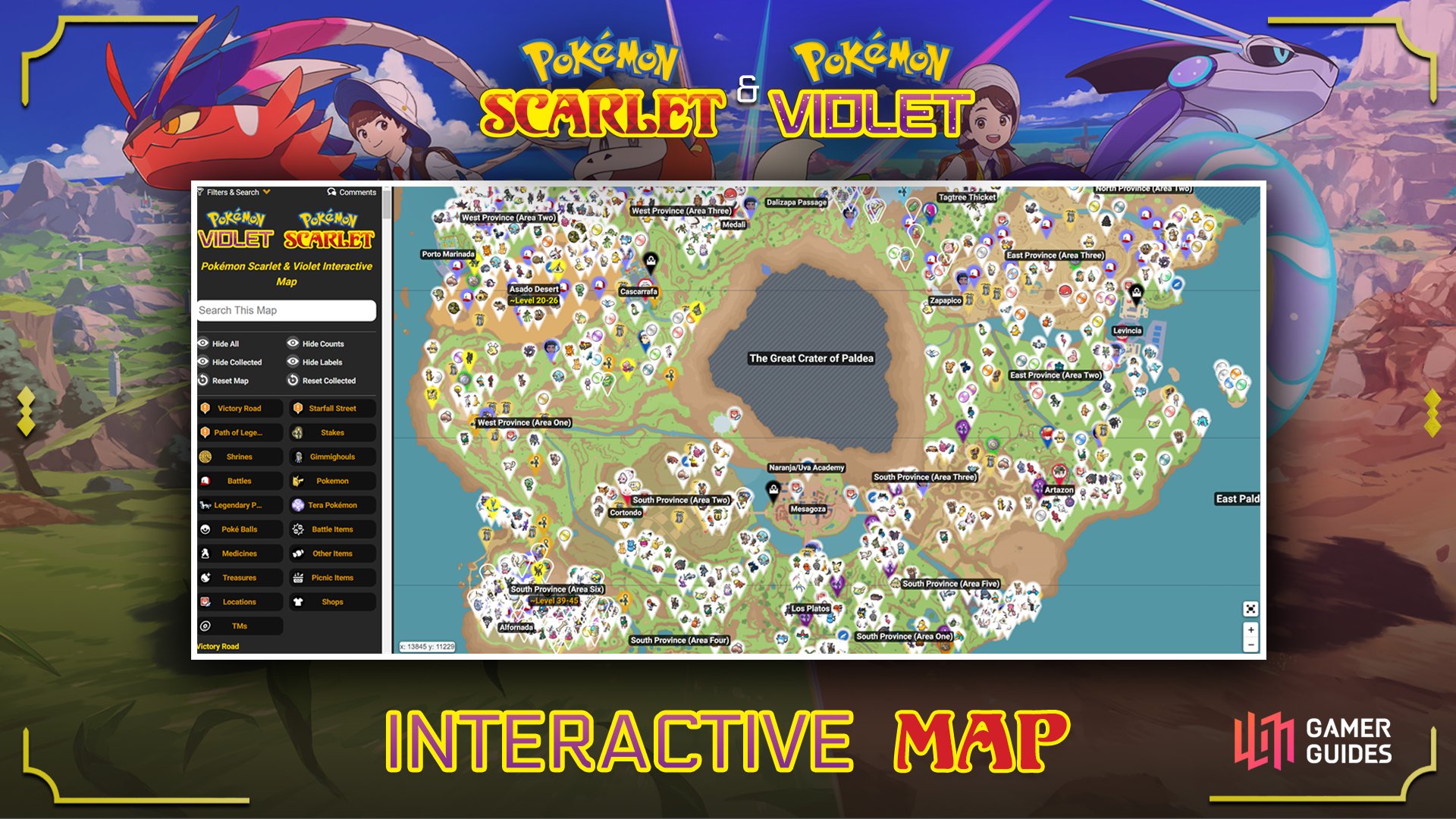 Pokemon scarlet and violet paldea map
