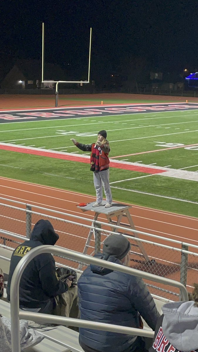 BaileyBynum5's tweet photo. My last home game as the Big Red Sound Drum Major! Cards are headed at Semifinals next week. #senior2023 https://t.co/GyKpcDCuky