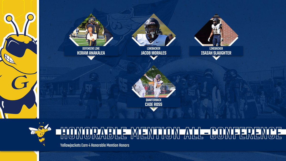 Congratulations to our Honorable Mention All-Conference Selections!
<a href="/HiramAnakalea/">Hiram Anakalea</a> 
<a href="/jacob_morales03/">Jacob Morales</a> 
<a href="/slaughterface31/">Isaiah Slaughter</a> 
<a href="/Ross2Cade/">.</a> 

#OnlyTheTough