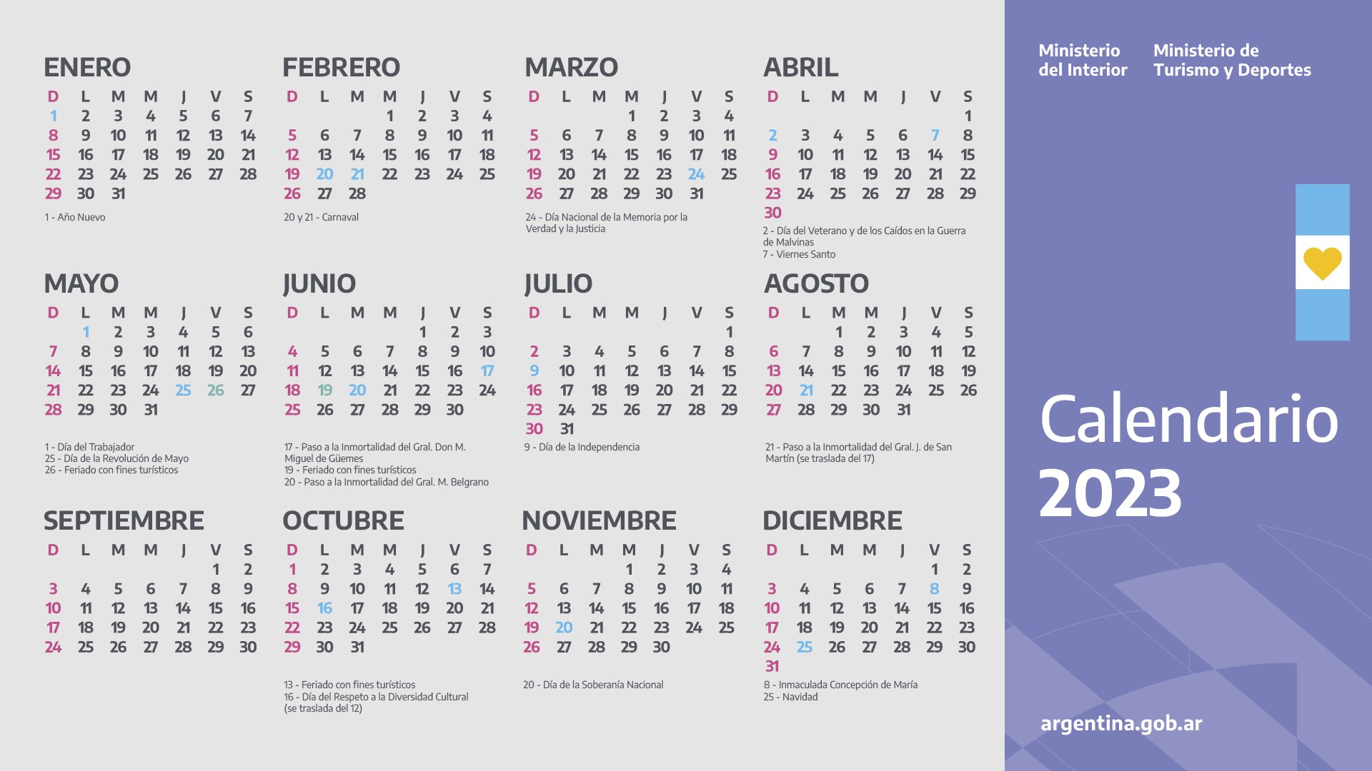 Feriados Em Madrid 2023 Ministerio del Interior on X: "🗓️ El 2023 tendrá 19 feriados. Habrá 11  fines semanas largos, de los cuales 4 serán de cuatro días. Los feriados  con fines turísticos para promover la