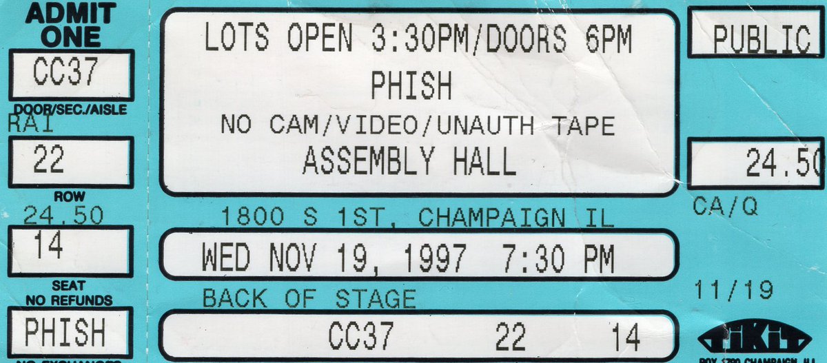 QueenCityJamz's tweet photo. OTD 1997 I drove my unsuspecting ass on a Wednesday nite to see this band called Phish. They still had a few seats for sale at the box office (!!) so I climbed into the rafters of that UFO in Champaign and had my mind blown. Picked a fun time to jump on #Fall97 https://t.co/VVdBPI7IB0