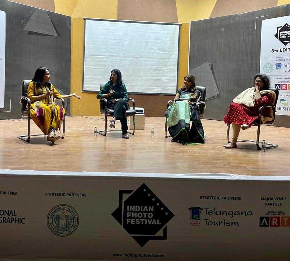 A thought provoking panel discussion on Sexual crime reporting ...documenting vulnerability without revictimisation Thanks @indianphotofest for organising @umasudhir for moderating @purnimajinx for deep insights @Smita_Sharma for the amazing photo book 'We cry in silence'