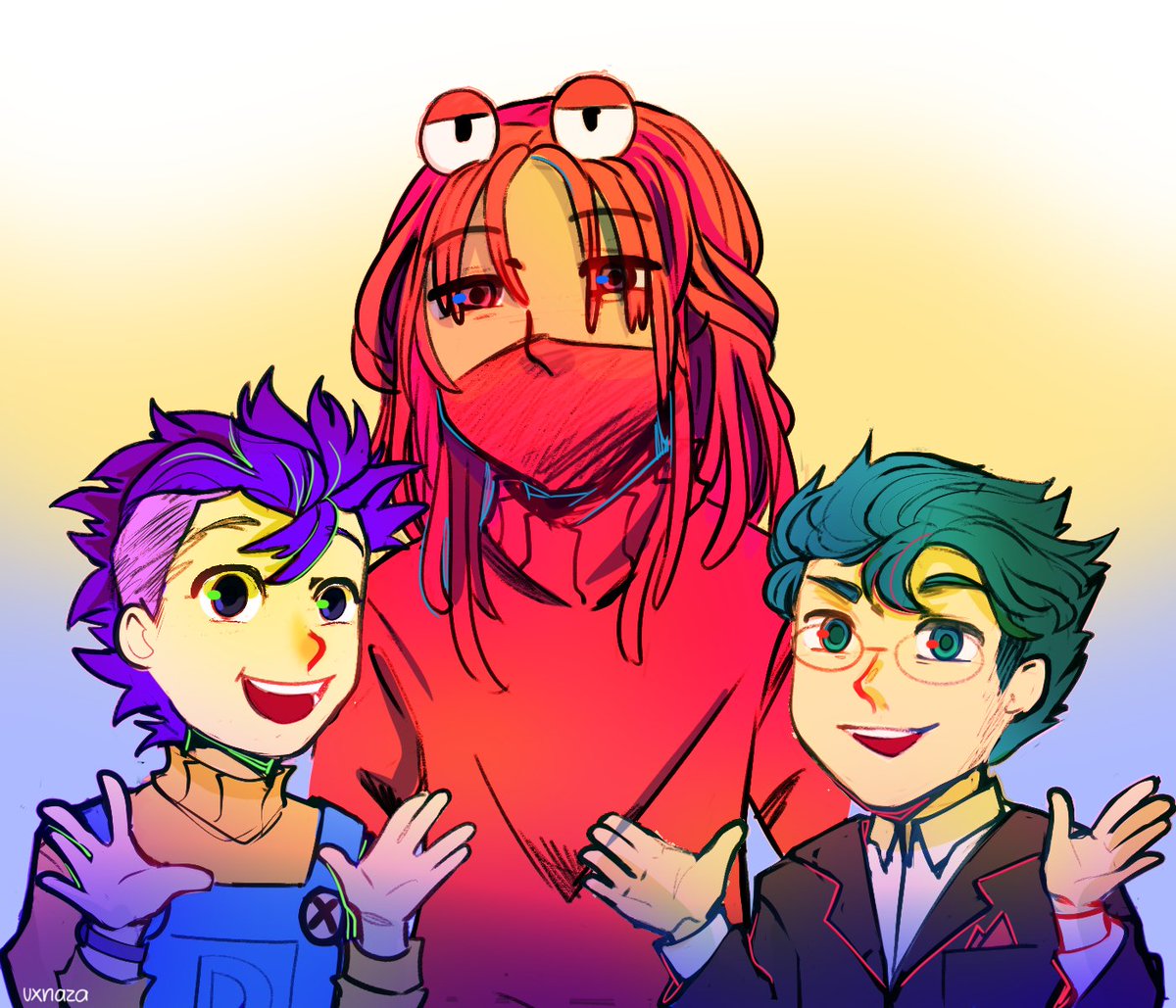 UXnaza_02's tweet photo. Este es mi intento de humanizarlos, como soy más de dibujar humanos pensé que se verían bien, pero no me convencen tanto mmMMMmh 
#Dhmis #dhmisfanart https://t.co/9o3coMVWrL